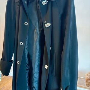 London Fog Black Coat with Silver Details